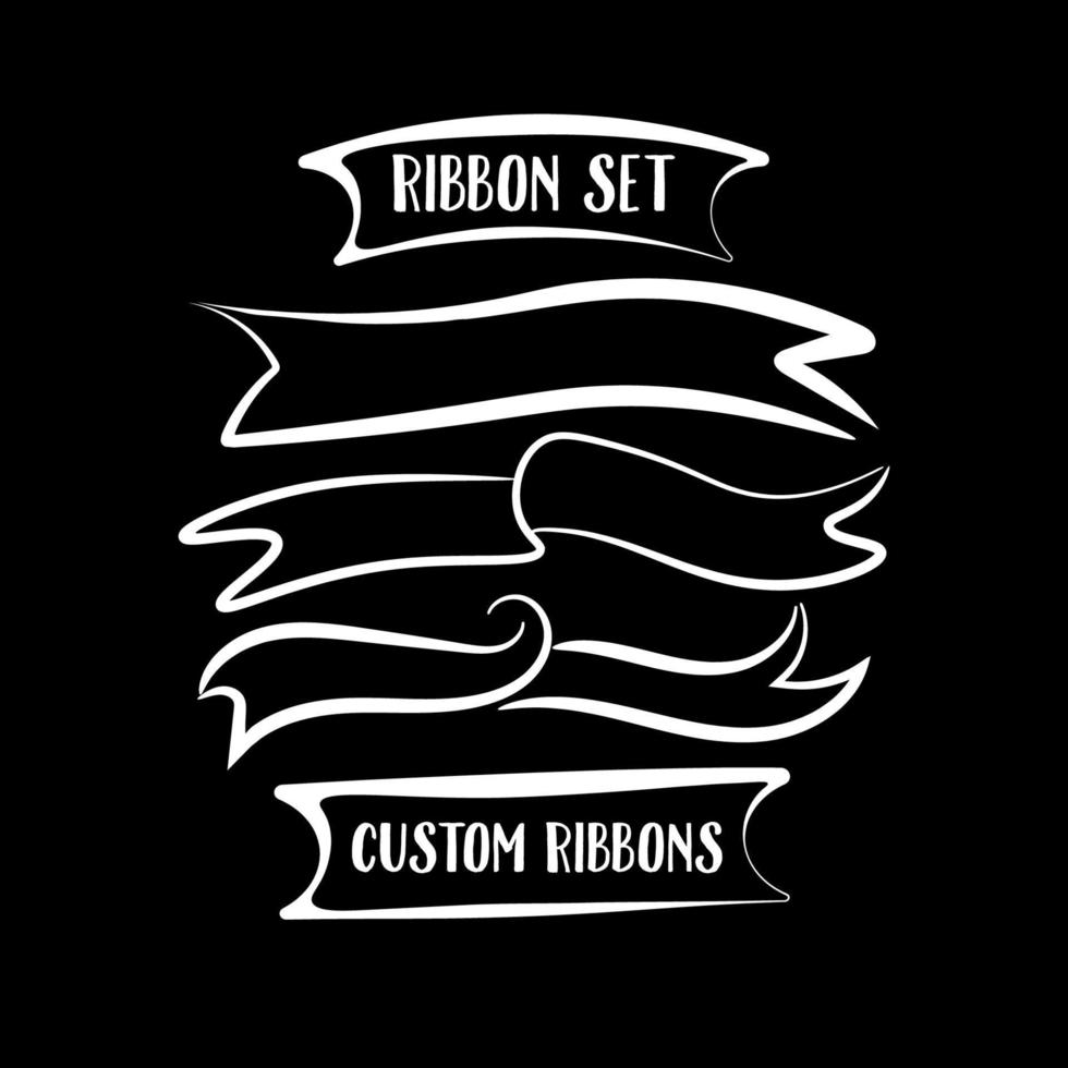 Ribbon vector Custom typography ribbon for t shirt design.