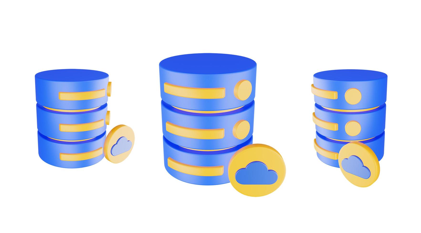 3d render database server icon with cloud icon isolated photo