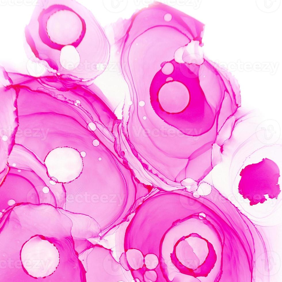 Alcohol ink roses texture. Pink neon abstract background with flowers. Abstract translucent floral flow. Modern fluid crimson peony art design photo