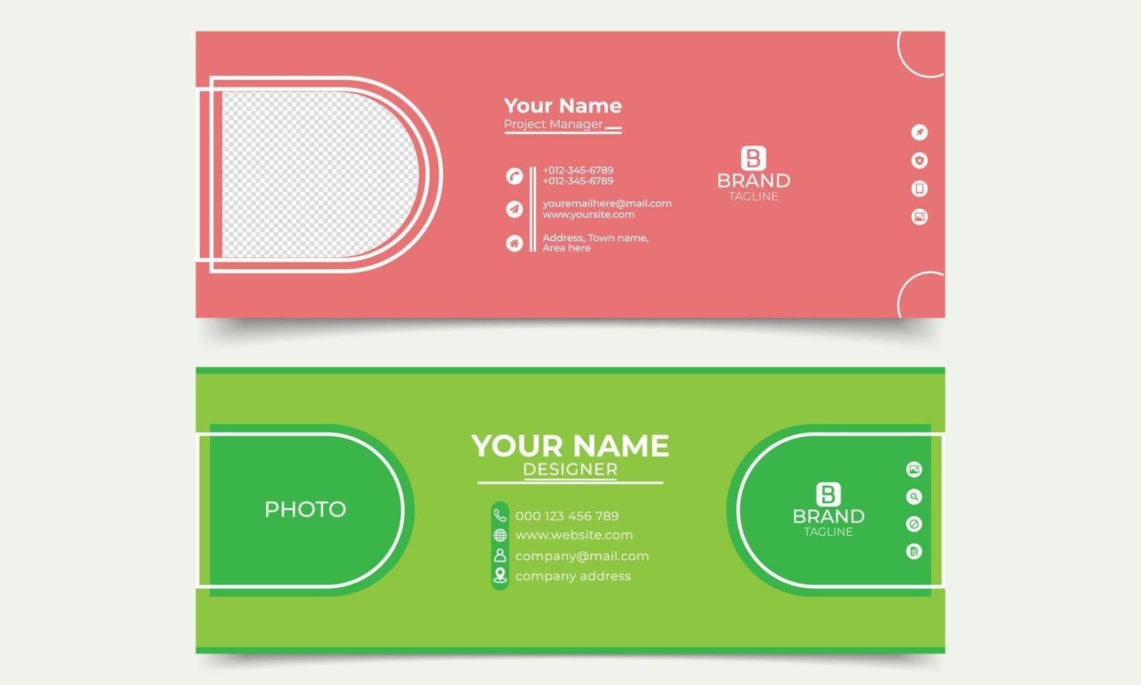 Email signature design. electronic email signature template or email footer vector