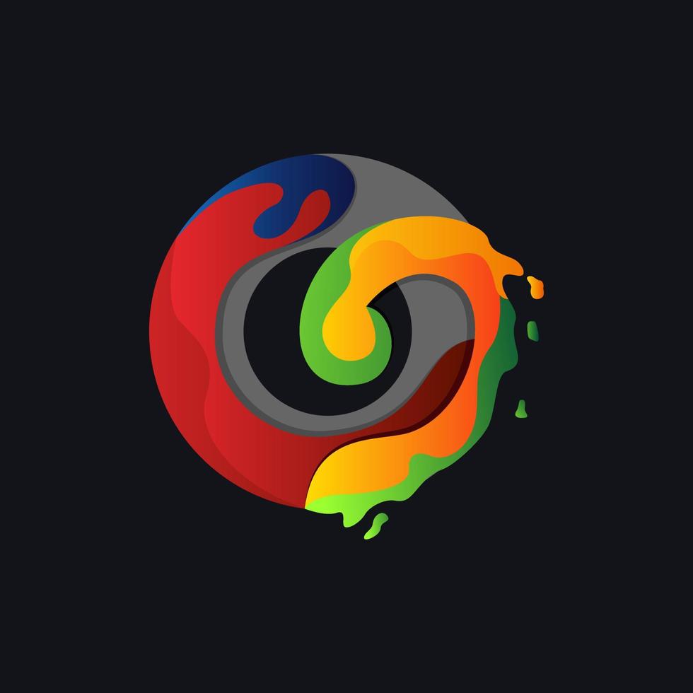 Water splash abstract logo design vector