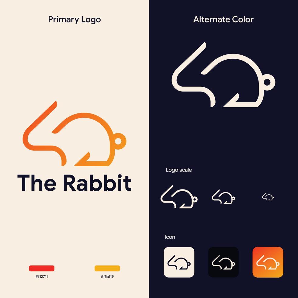 elegant bunny rabbit logo concept template vector