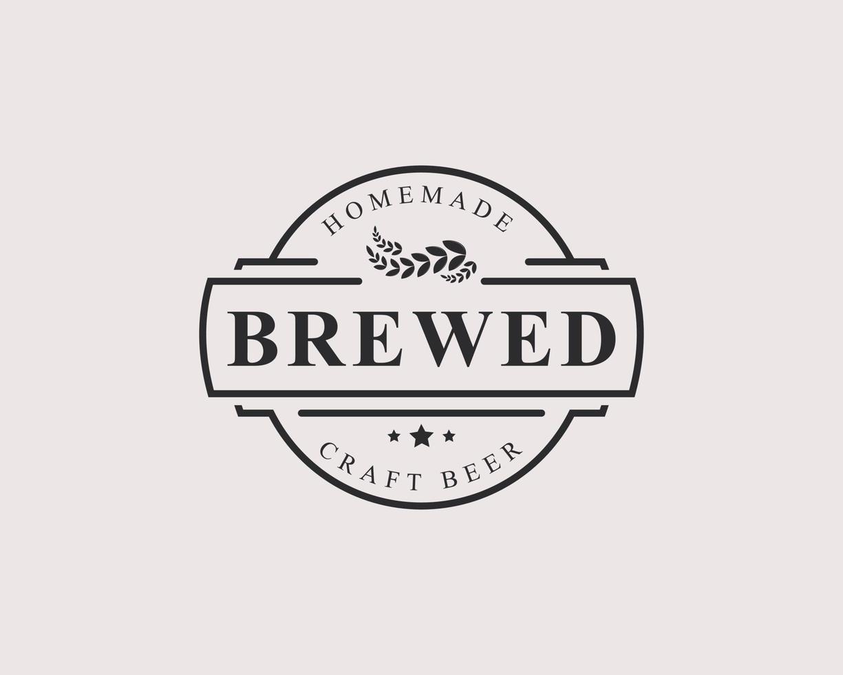 Vintage Retro Badge Craft Beer Brewery Labels and Design Logo Element vector