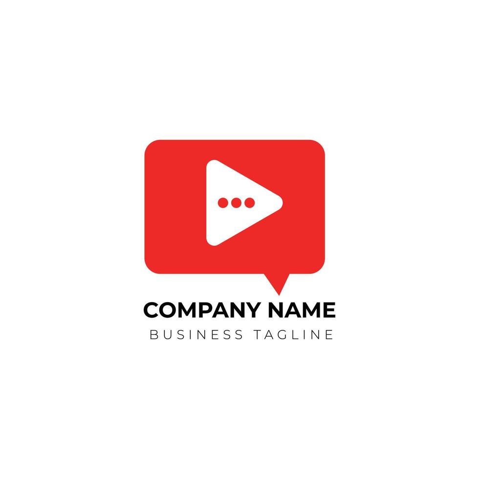 diseño de vector de logotipo rojo de video