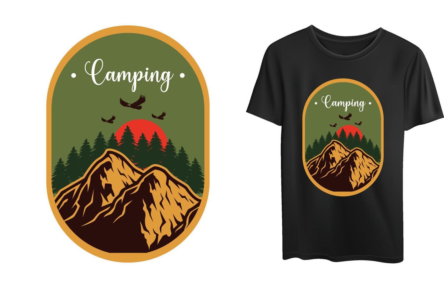 Camping tshirt design vector