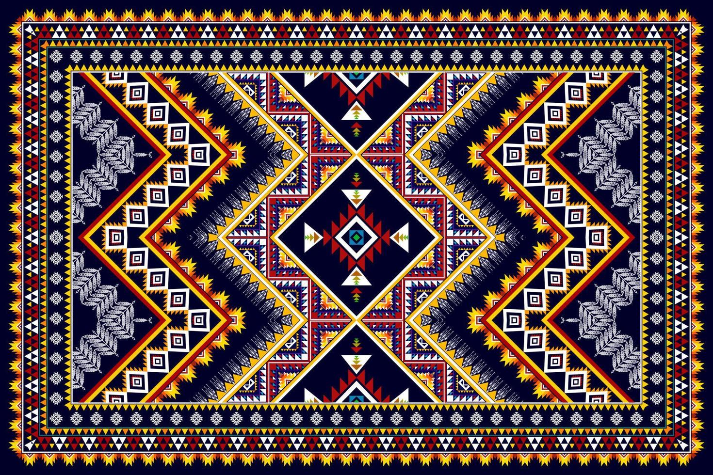 Ikat geometric abstract ethnic pattern design. Aztec fabric carpet mandala ornament ethnic chevron textile decoration wallpaper. Tribal boho native ethnic traditional embroidery vector background