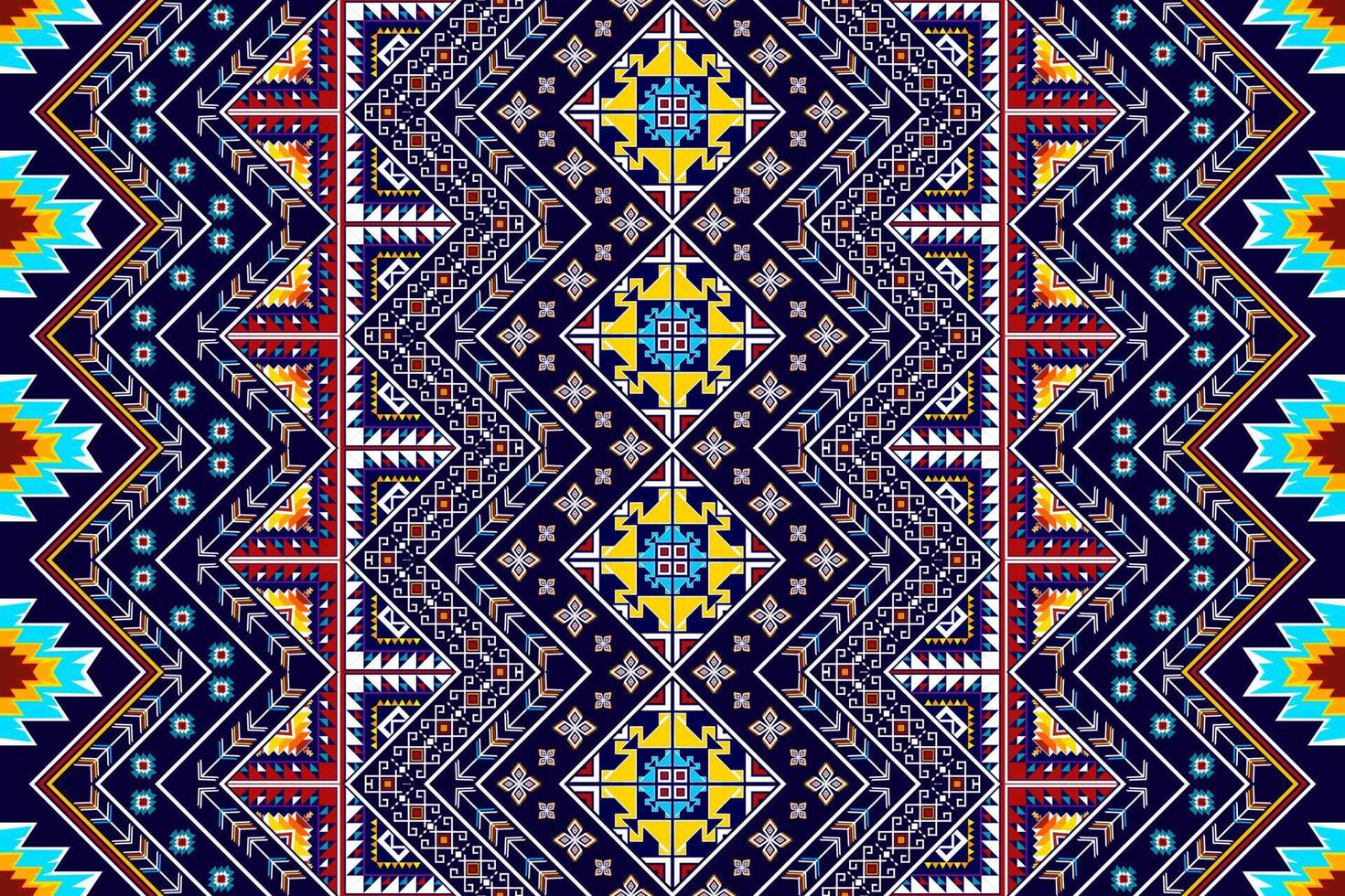 Ikat geometric abstract ethnic pattern design. Aztec fabric carpet mandala ornament ethnic chevron textile decoration wallpaper. Tribal boho native ethnic traditional embroidery vector background
