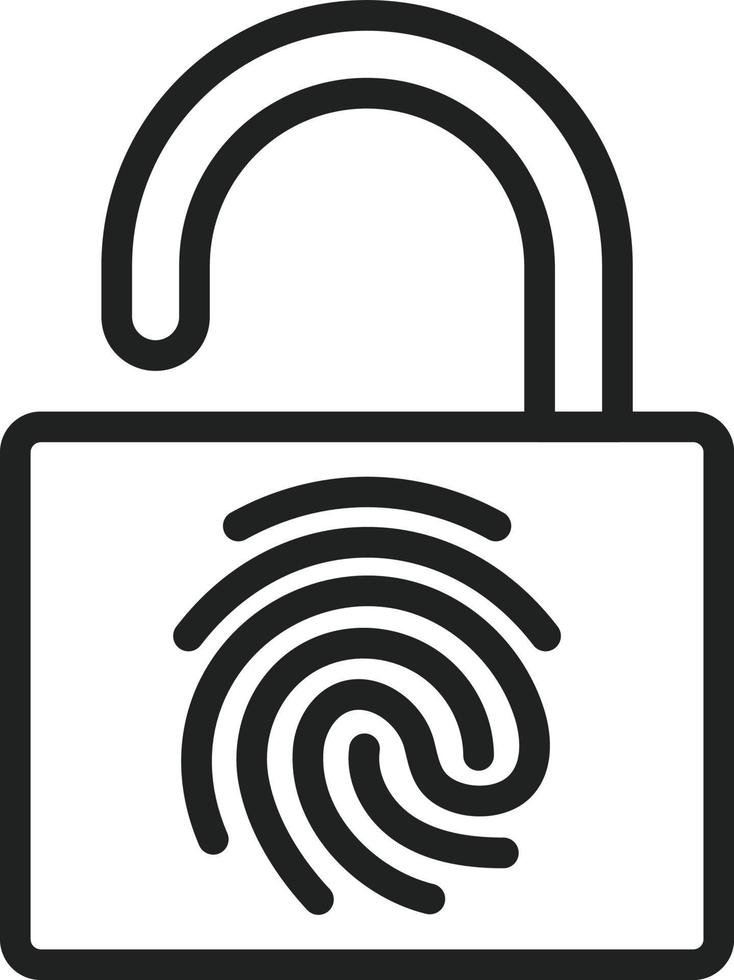 Fingerprint Lock Line Icon vector