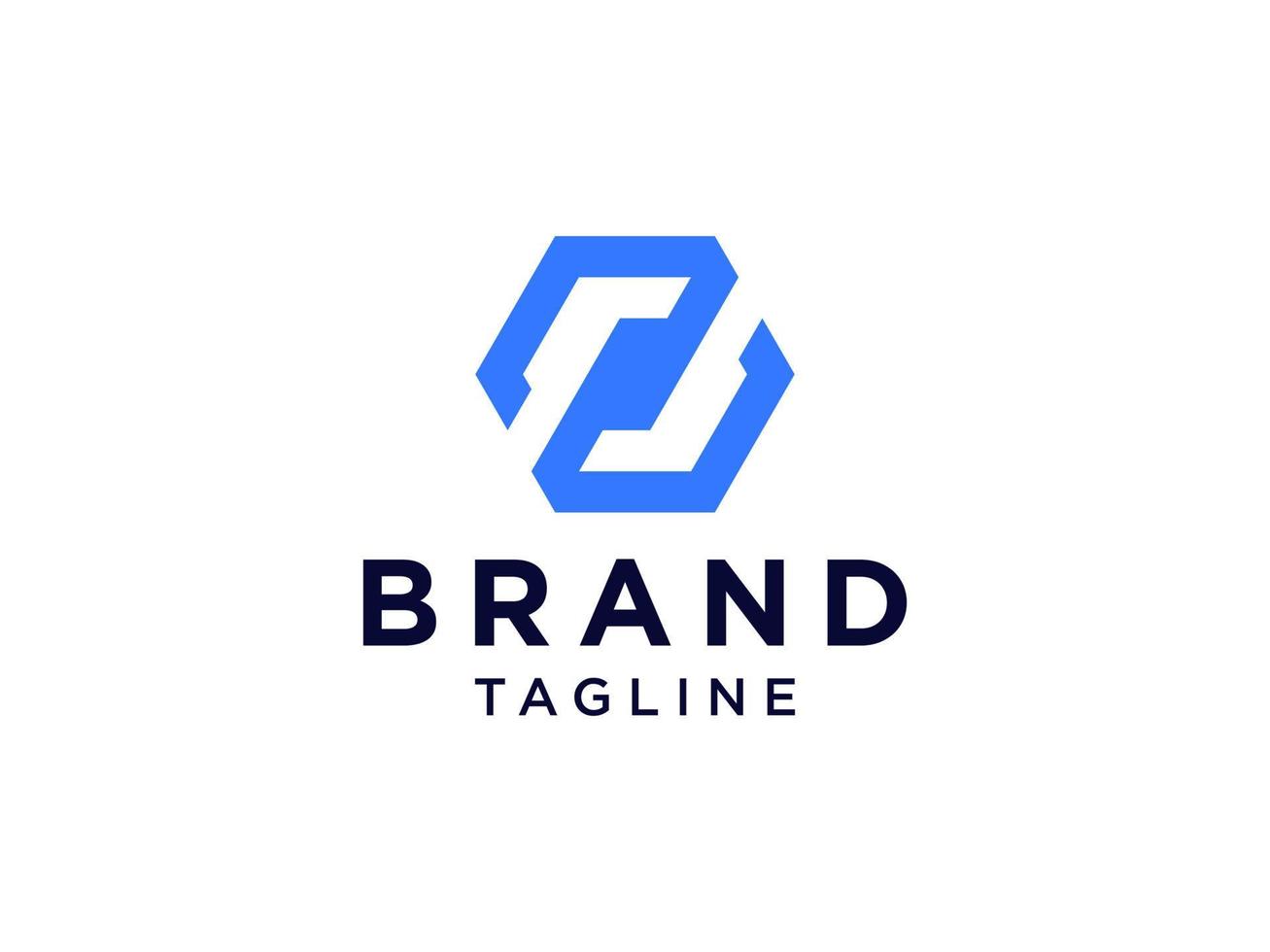 logotipo abstracto de la letra inicial z. estilo de línea geométrica cuadrada de luz azul aislado sobre fondo blanco. utilizable para logotipos comerciales y de marca. elemento de plantilla de diseño de logotipo de vector plano.