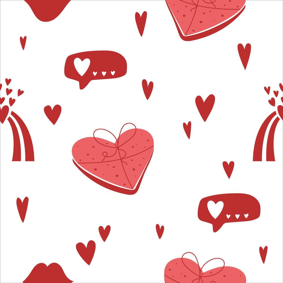 patrón sin costuras del día de San Valentín. plantilla de tela o papel de regalo de fiesta de san valentín romántico. vector