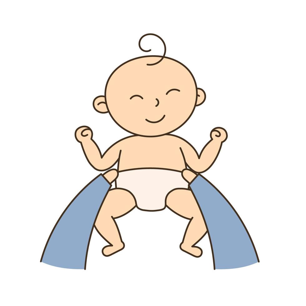 Diapers changing. Hand Drawn Kid and Family doodle icon vector