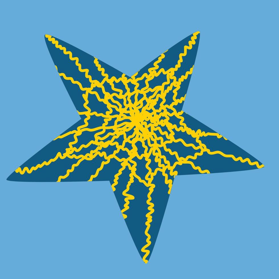 Vector illustration of a starfish in a flat style