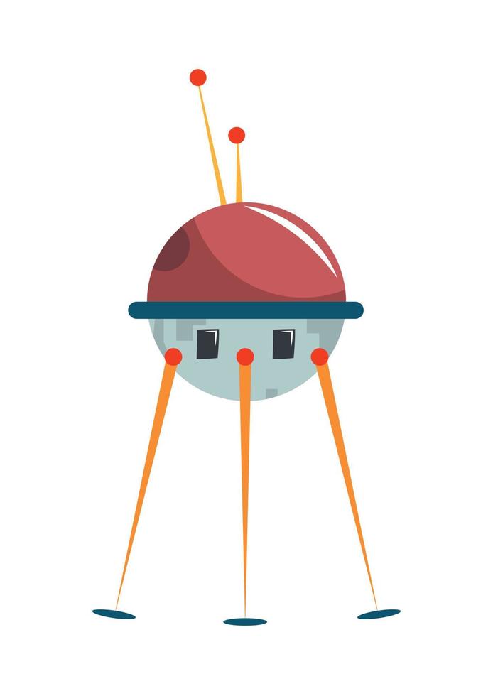 Cartoon robot spaceship vector illustration