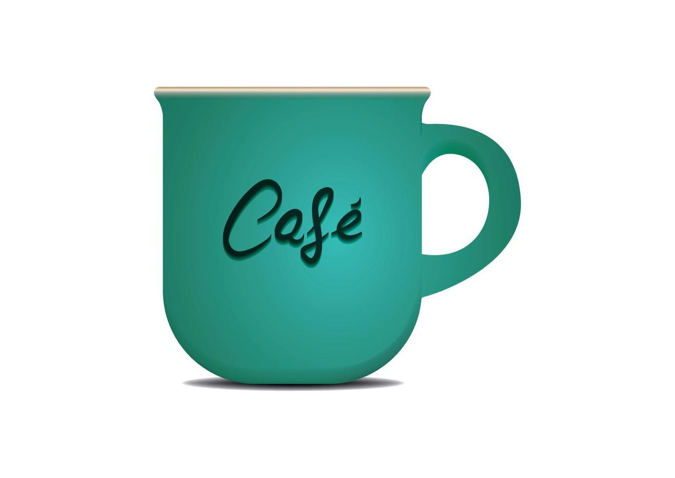 Realistic mug of coffee isolated on white background. Vector illustration of mug of coffee