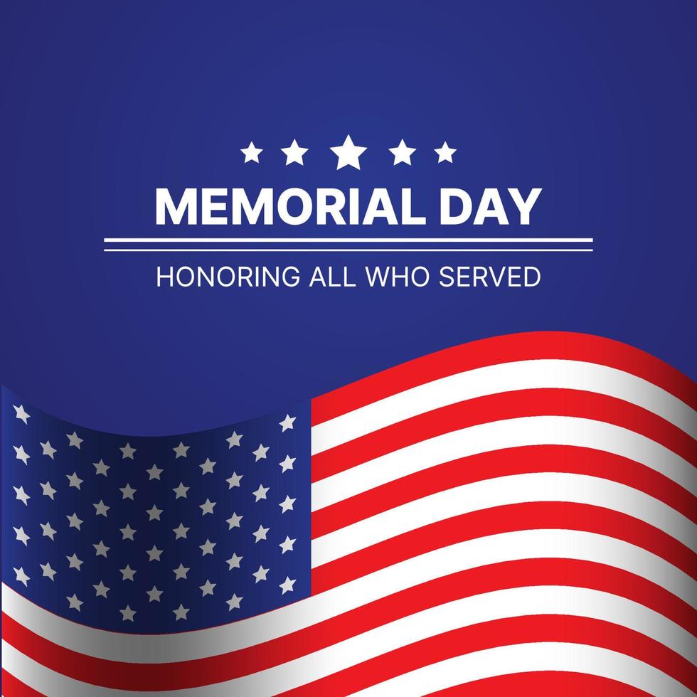 USA memorial day card or background. vector illustration