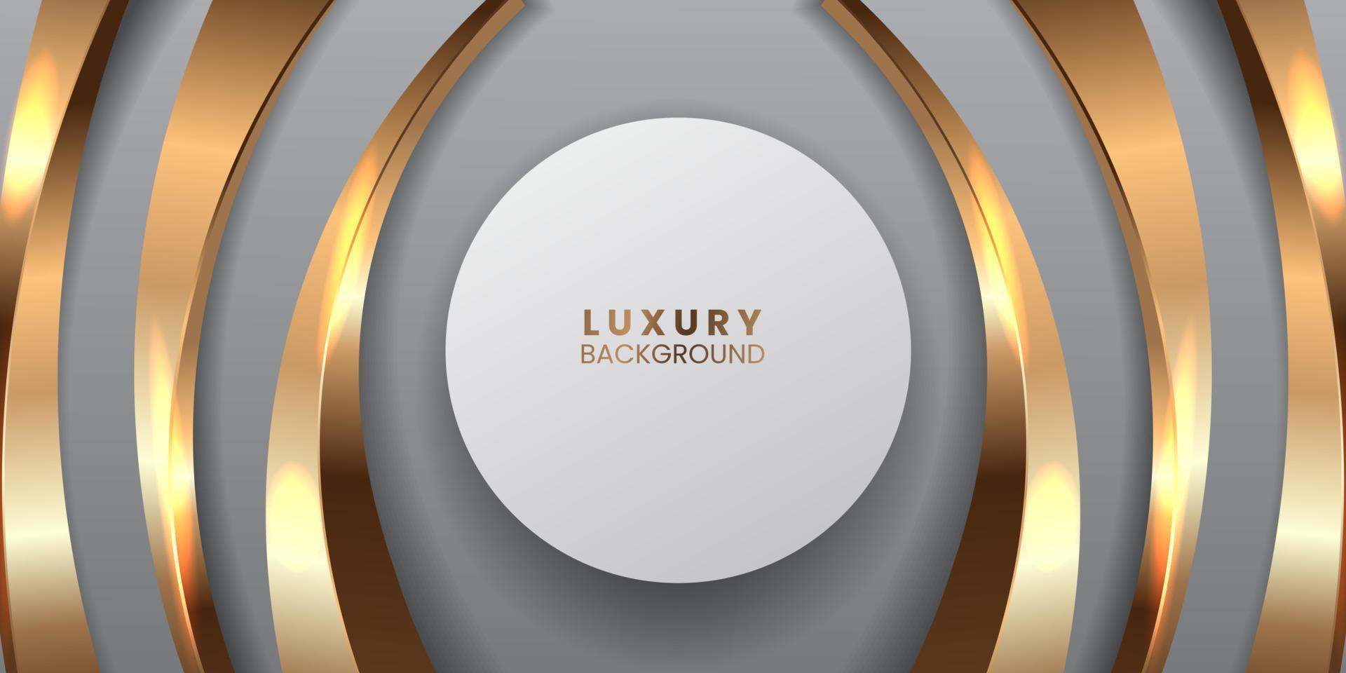 3d abstract luxury elegant white background for award presentation with golden accents vector