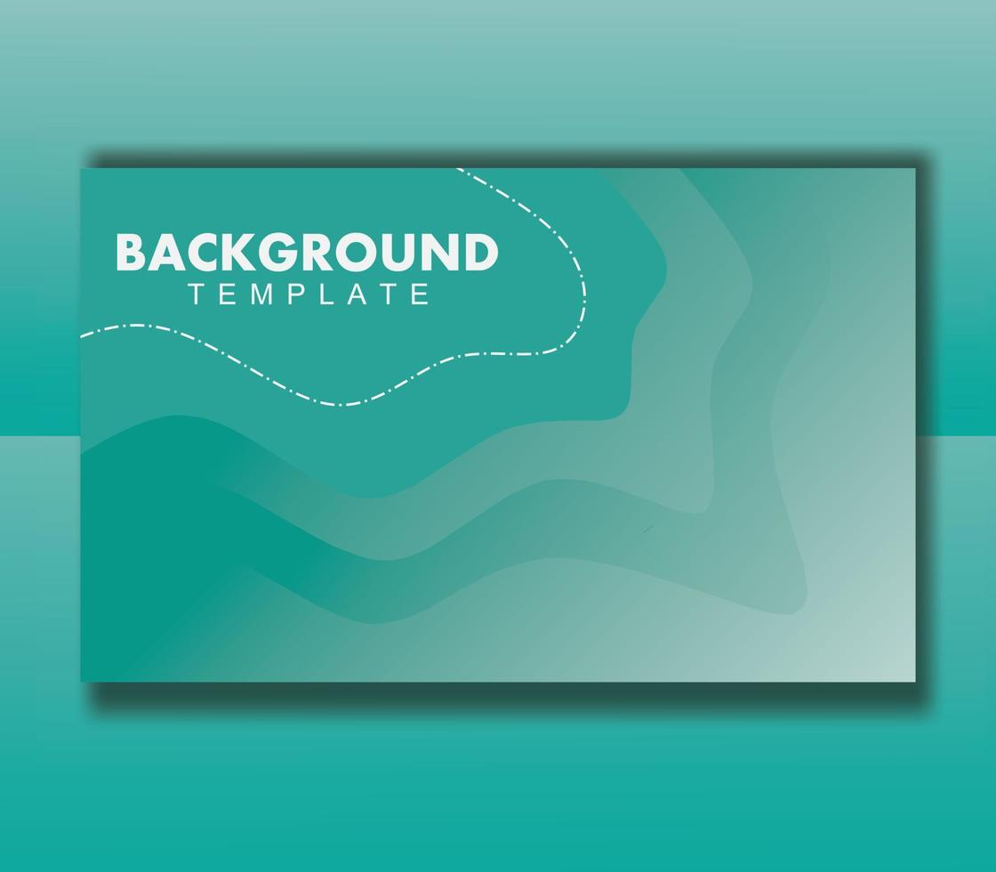 simple green wavy background design template vector