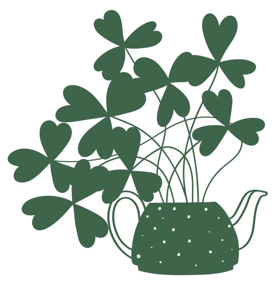 House plant in doodle style. Home flower in pot vector