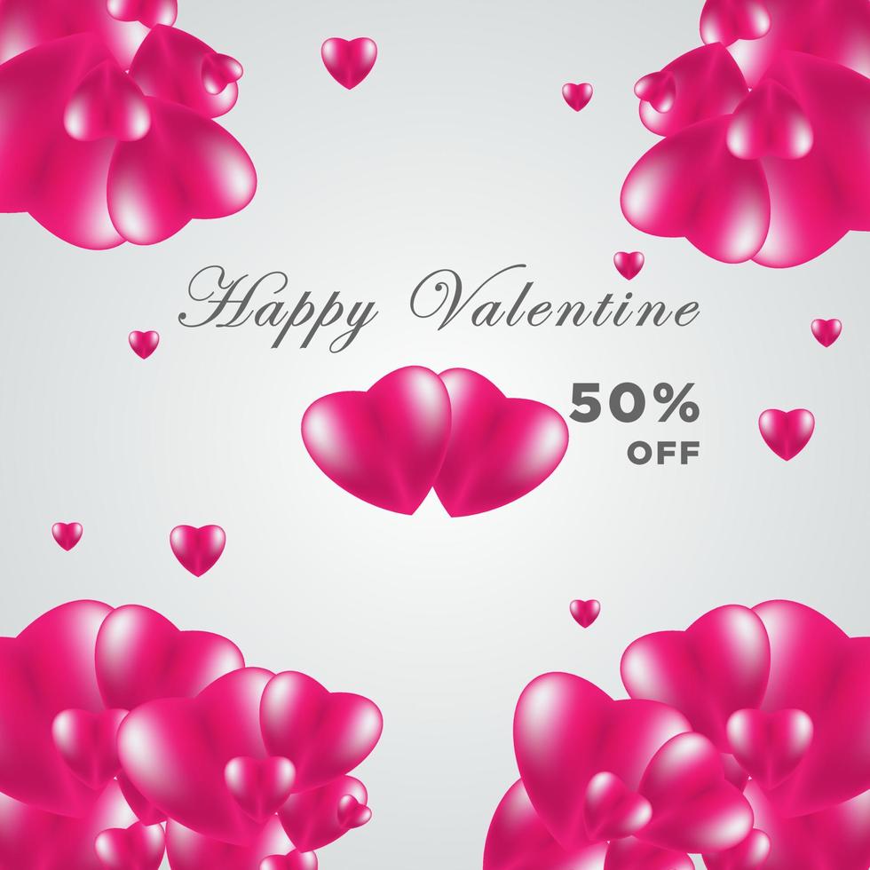 Valentine's day background templates with purplish red heart shapes, status on social media on Valentine's Day vector