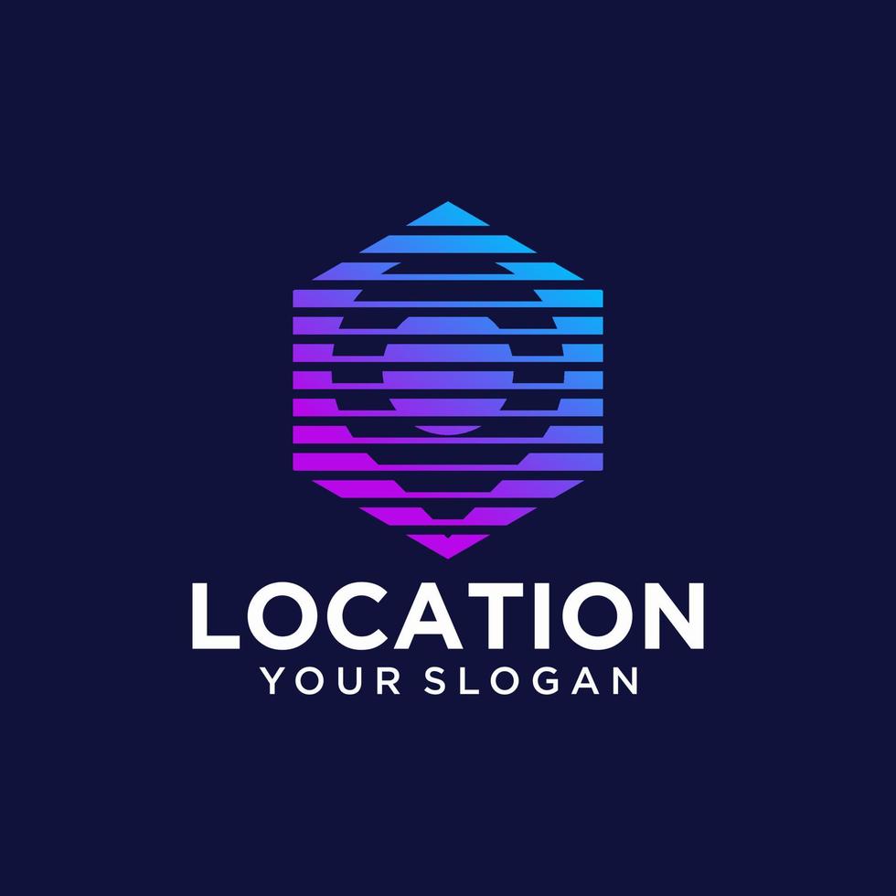 Abstract Colorful Pin Location Symbol Logo Icon Vector Template