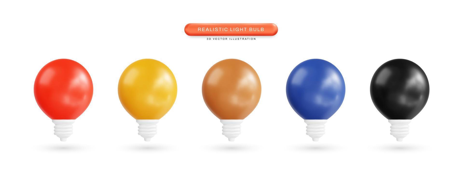 Light bulb realistic 3d vector illustration