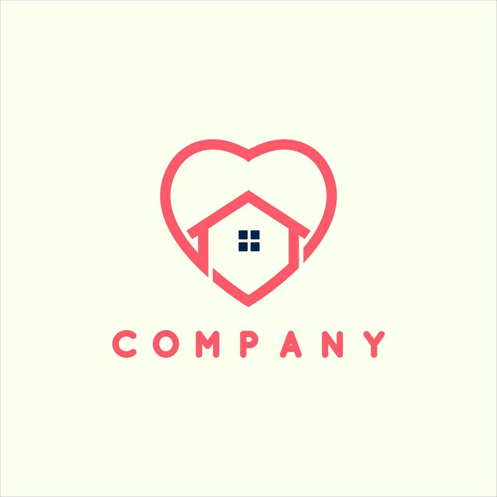 Modern love home logo illustration design vector