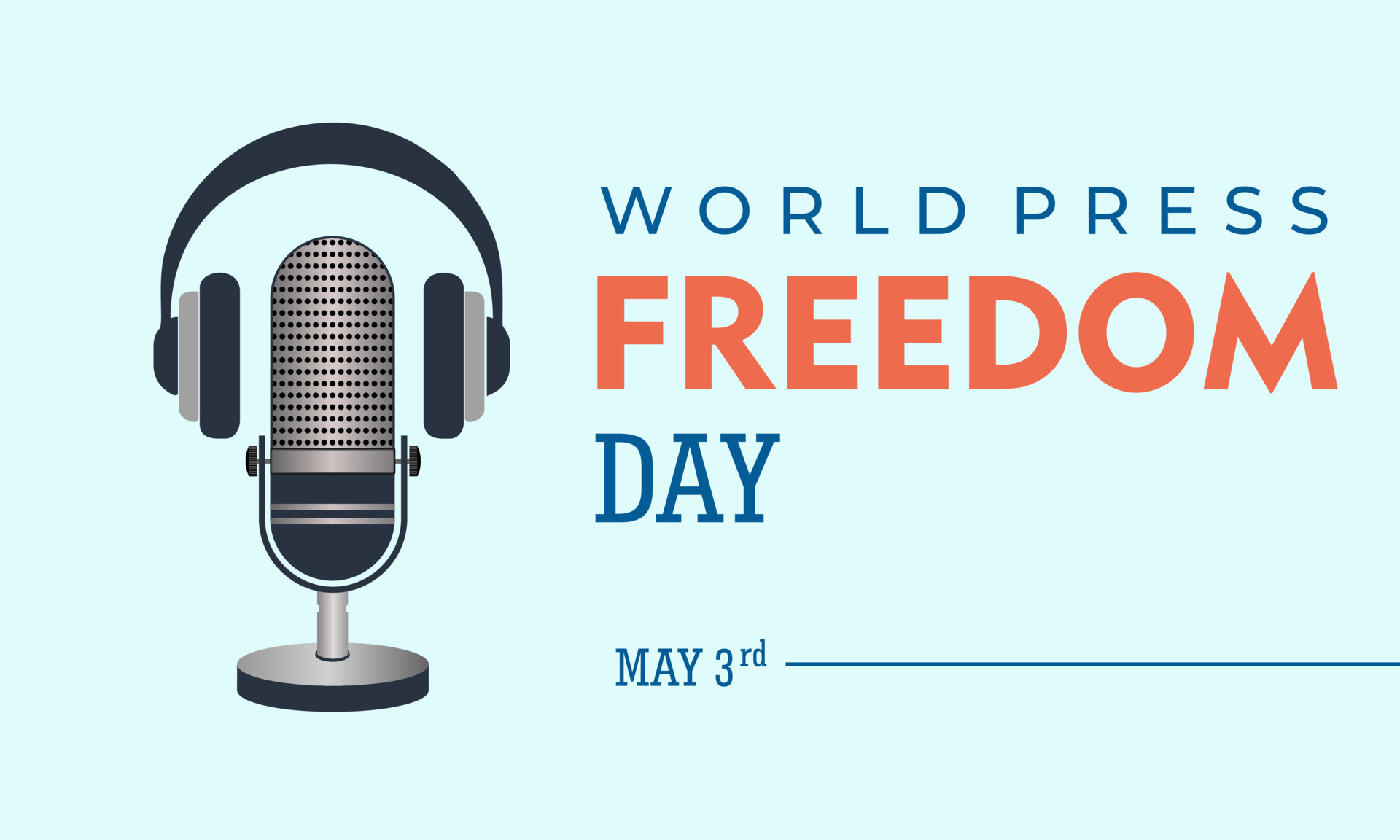 World Press Freedom Day, May 3rd, Vector Illustration and Text, Simple