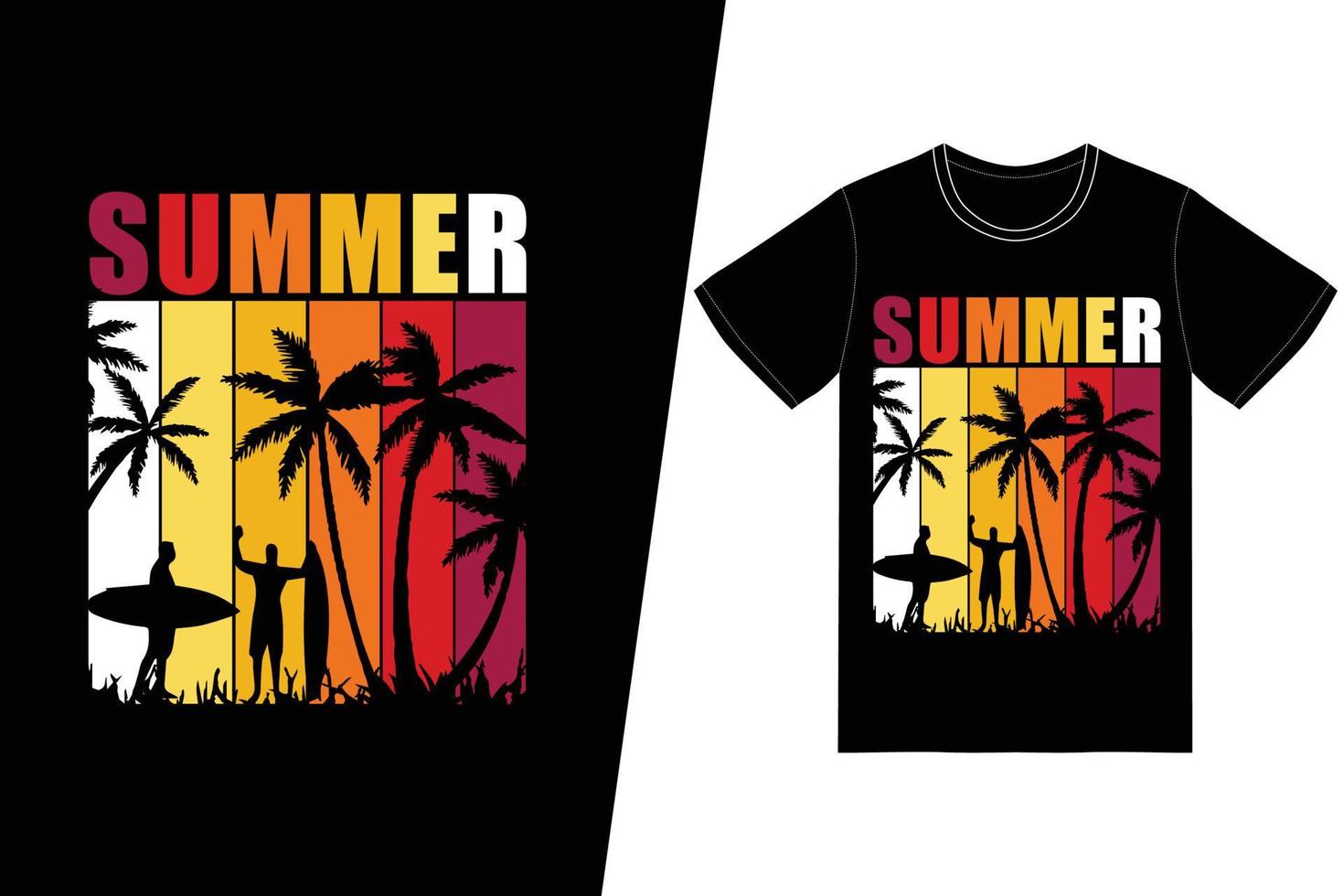 diseño de camiseta de verano. vector de diseño de camiseta de verano. para la impresión de camisetas y otros usos.