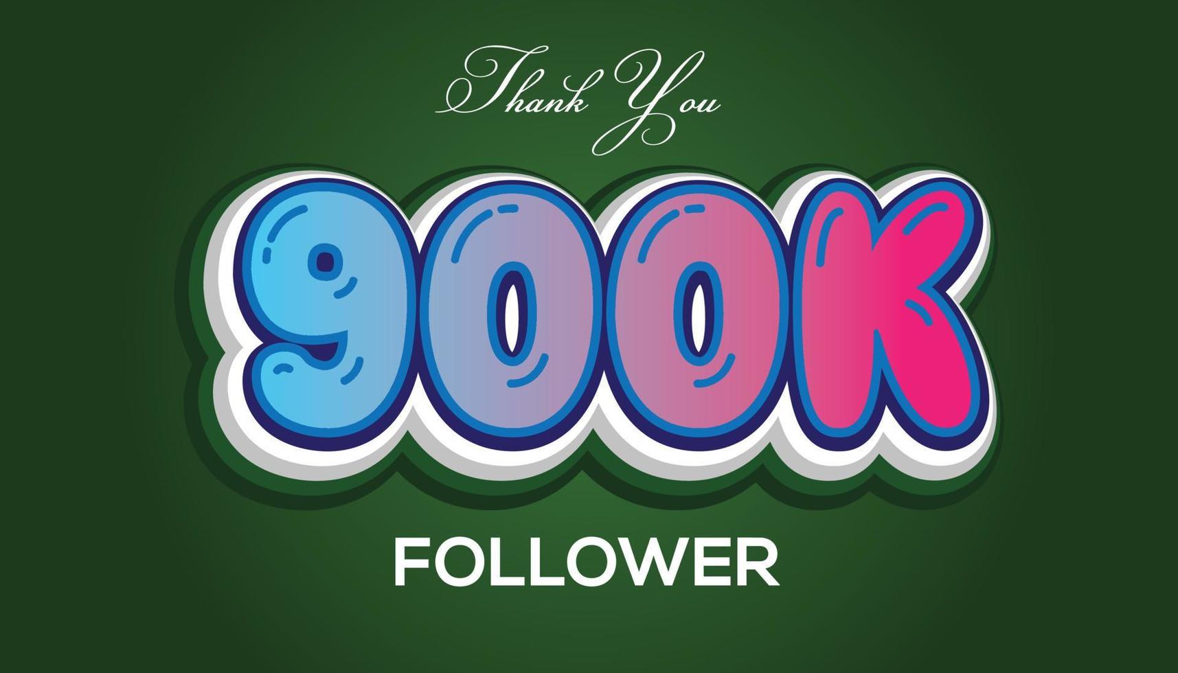 900k 3d Text effect vector