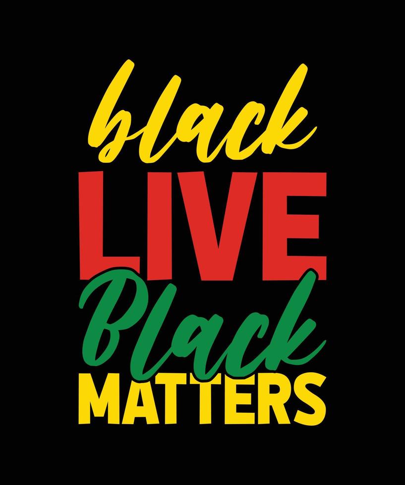 BLACK LIVE BLACK MATTERS TYPOGRAPHY vector