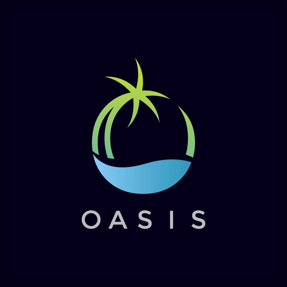 diseño de logotipo plano oasis moderno vector