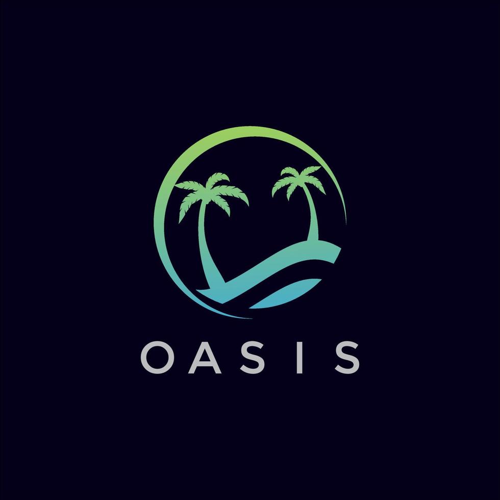 diseño de logotipo plano oasis moderno vector