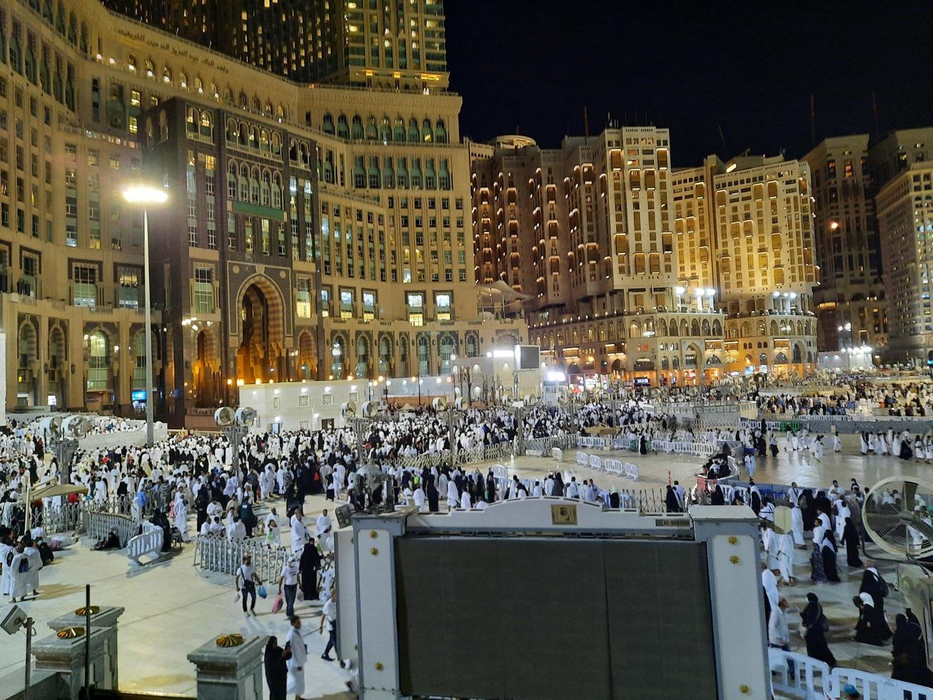 Makkah, Saudi Arabia, April 2021 - Beautiful nights in Makkah during the blessed month of Ramadan. photo