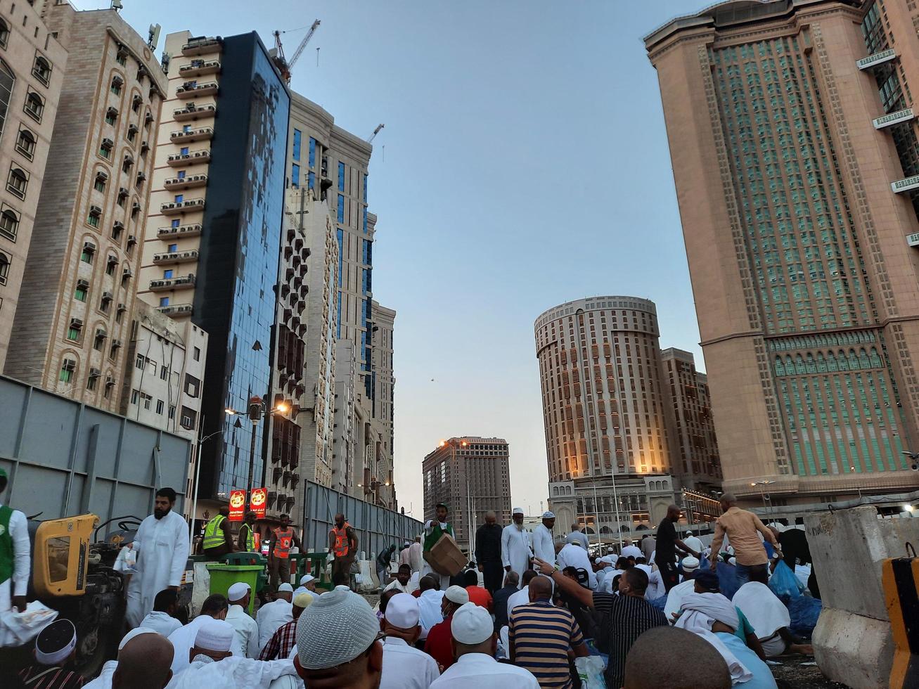 Makkah, Saudi Arabia, April 2021 - Beautiful nights in Makkah during the blessed month of Ramadan. photo