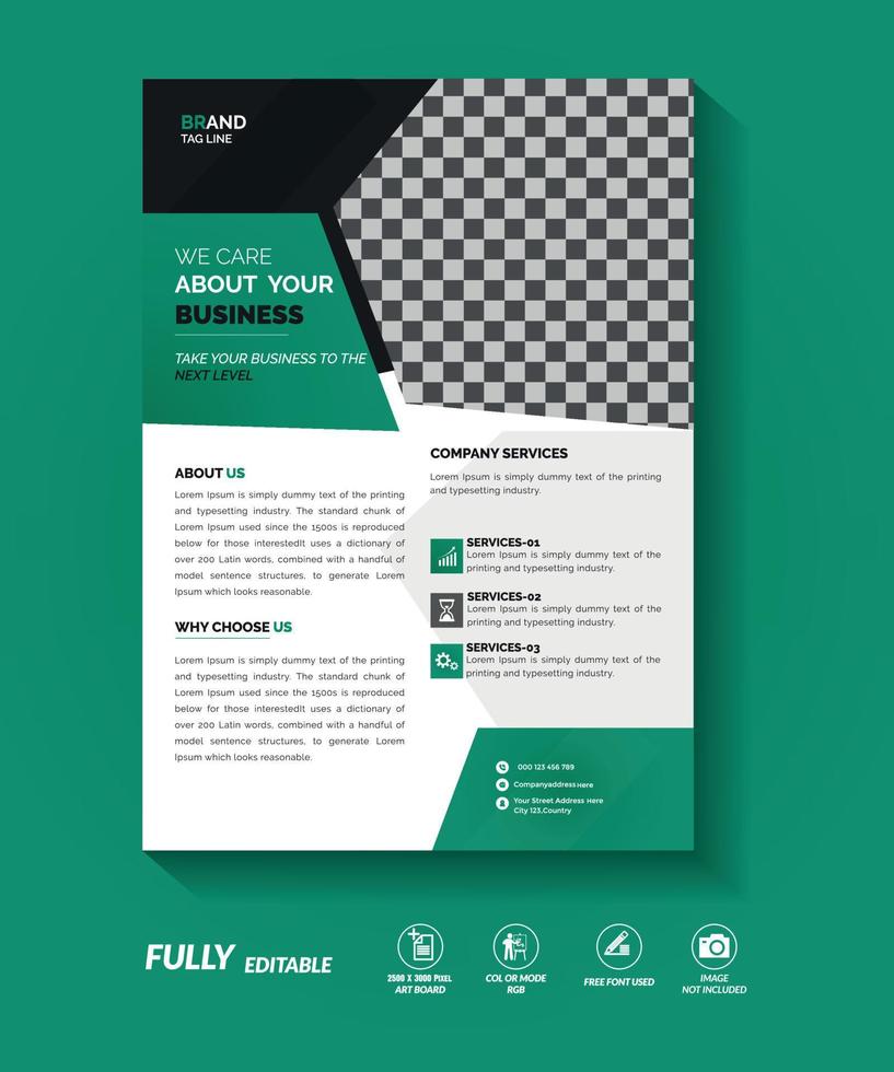 Business corporate profile flyer template vector