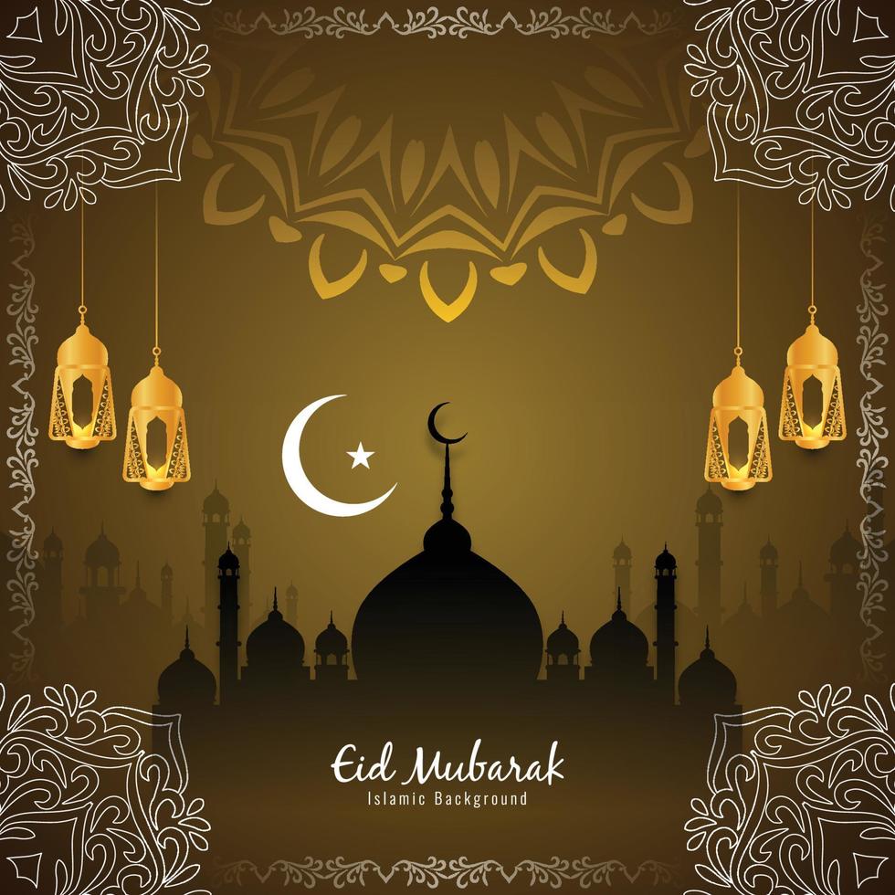 Eid Mubarak Islamic festival background vector