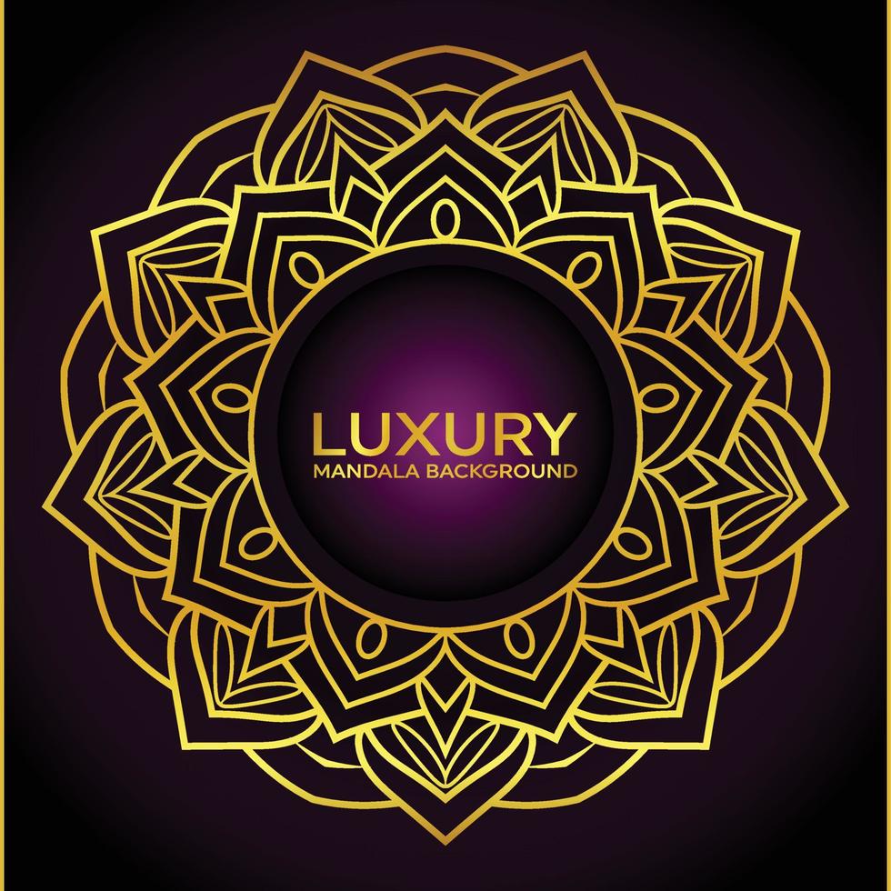 Golden mandala background design art vector