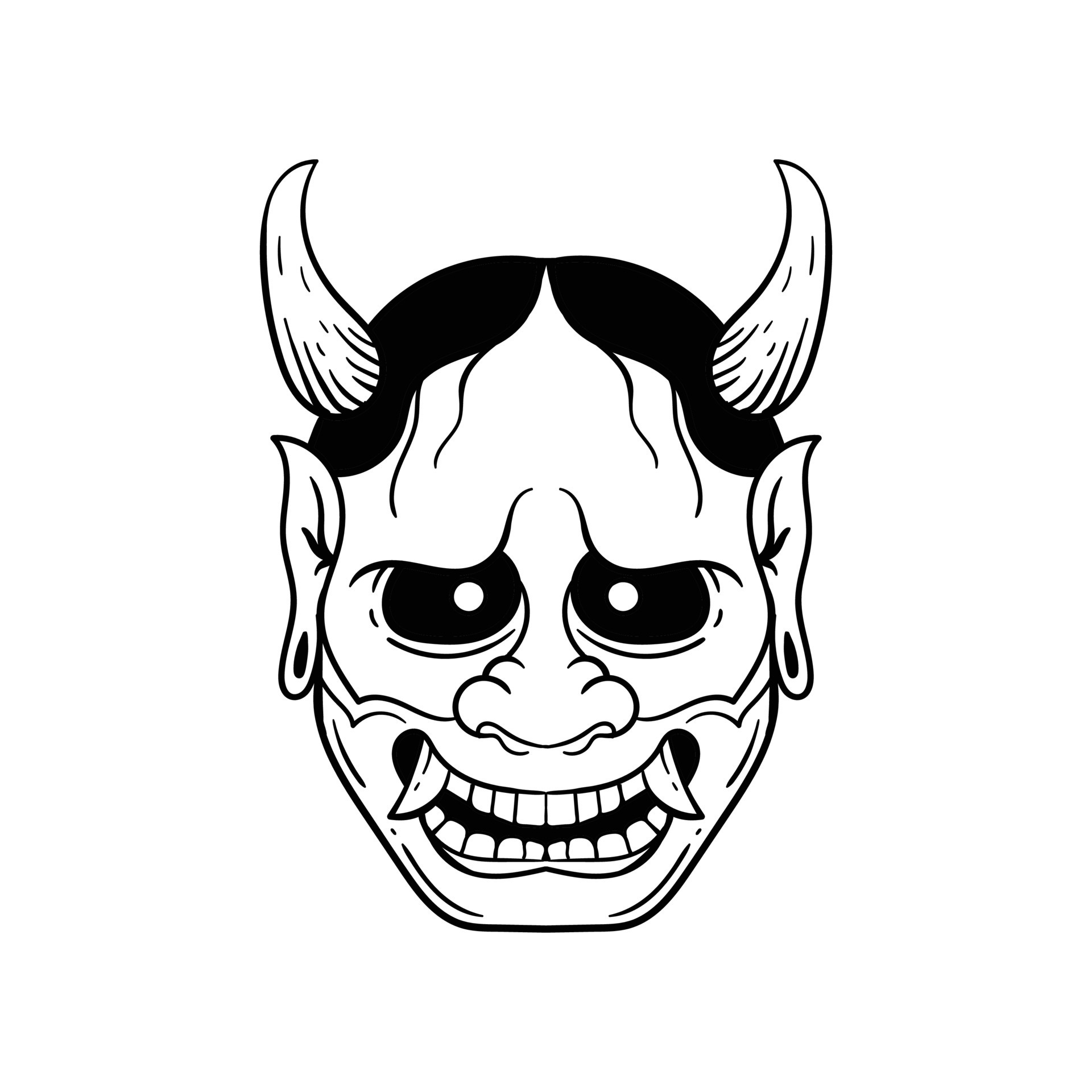 hand drawn devil face vintage doodle illustration for tattoo stickers