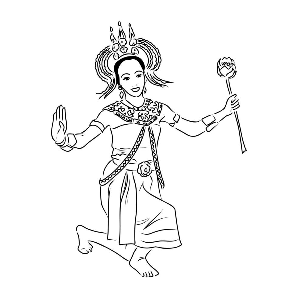thai dance vector sketch
