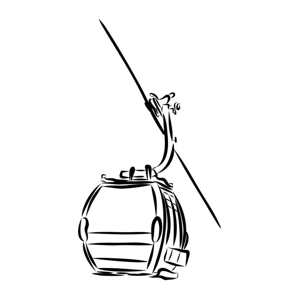 bosquejo del vector del teleférico