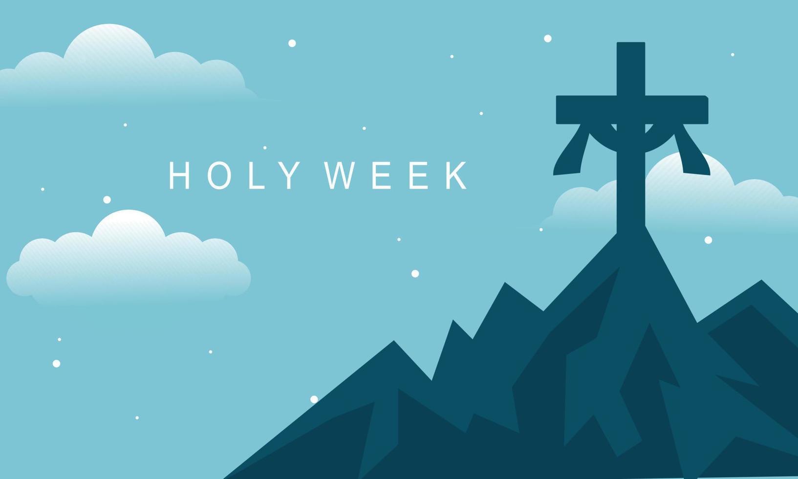 Flat design holy week concept logo vector