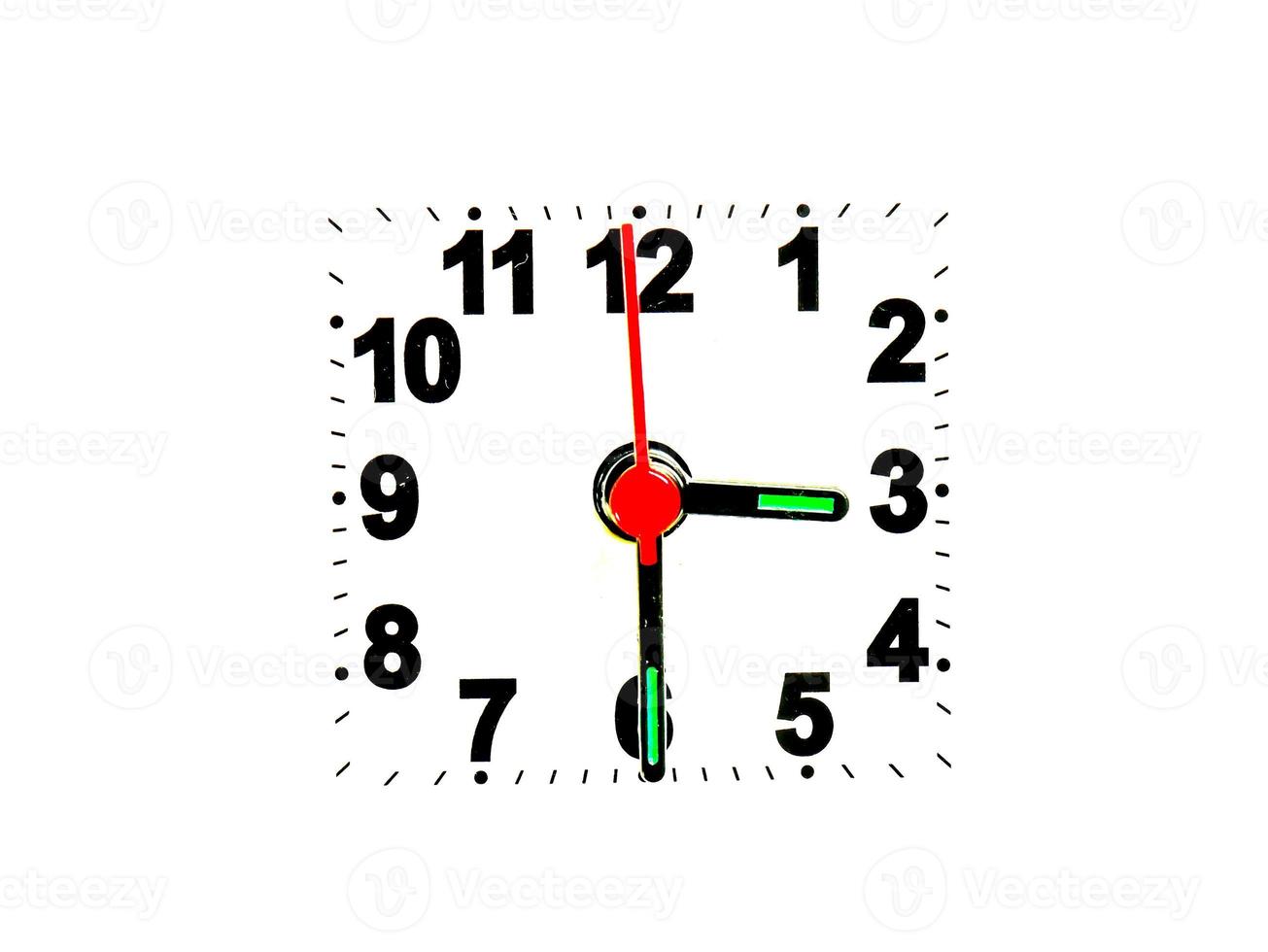 clock showing time on a white background photo