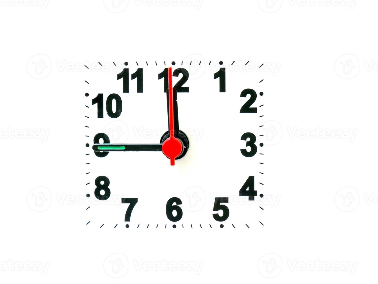 clock showing time on a white background photo