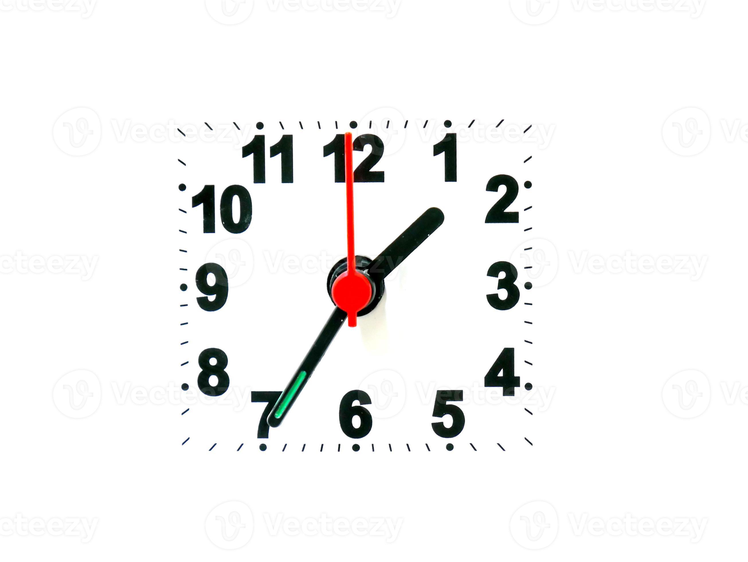 clock showing time on a white background 11976419 Stock Photo at Vecteezy