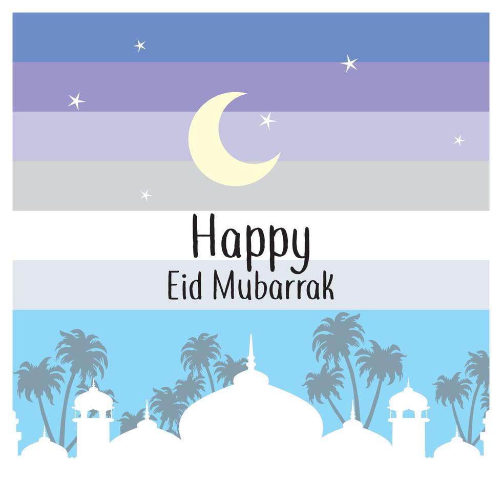 Islamic template or background, happy Eid 2022. Monochrome simple square shape. vector