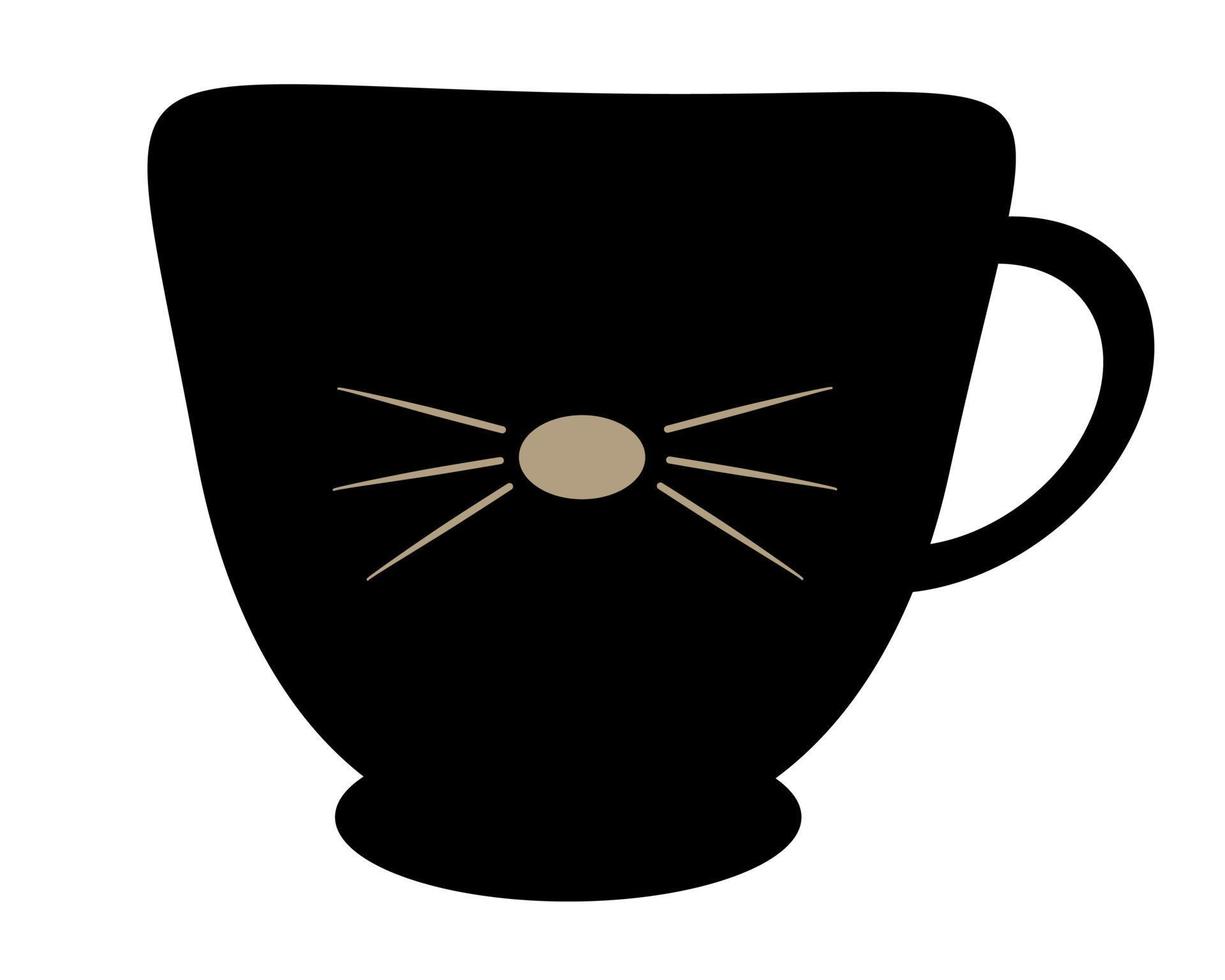 Cat tea cup vector