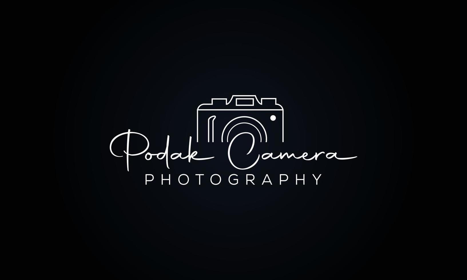 fotografía tipografía firma logo del fotógrafo. obturador de la cámara. el símbolo abstracto de un estudio fotográfico en un estilo minimalista simple. plantilla de logotipo vectorial para un fotógrafo de bodas vector