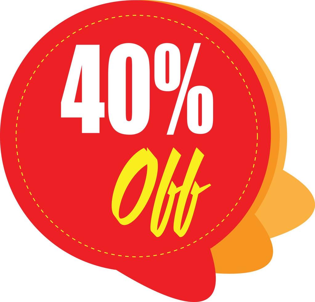 40 Percentage off discount promotion sale for your unique selling poster, banner, discount, ads vector