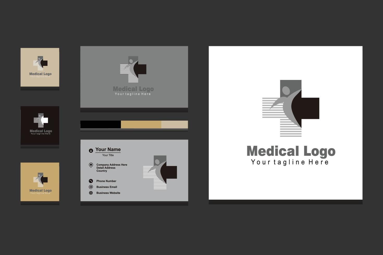 polyclinic logo vector with cross