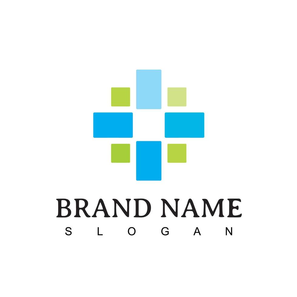 Health Care, Hospital Logo With Cross Symbol vector